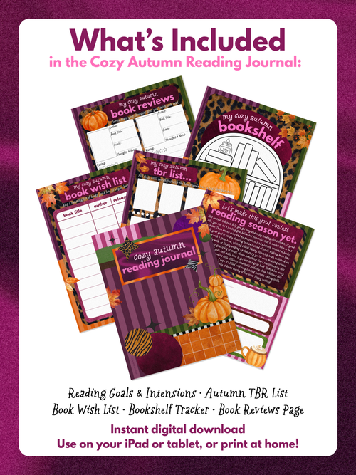 Cozy Autumn Reading Journal | Printable Fall Reading Tracker (Digital Download)