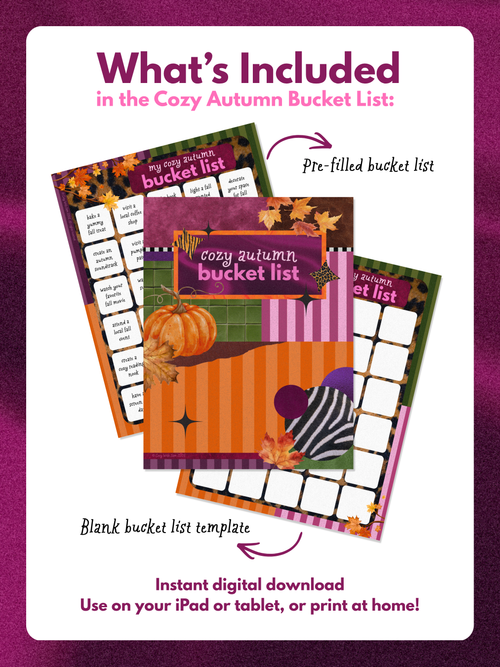 Cozy Autumn Bucket List | Printable Fall Activities (Digital Download)