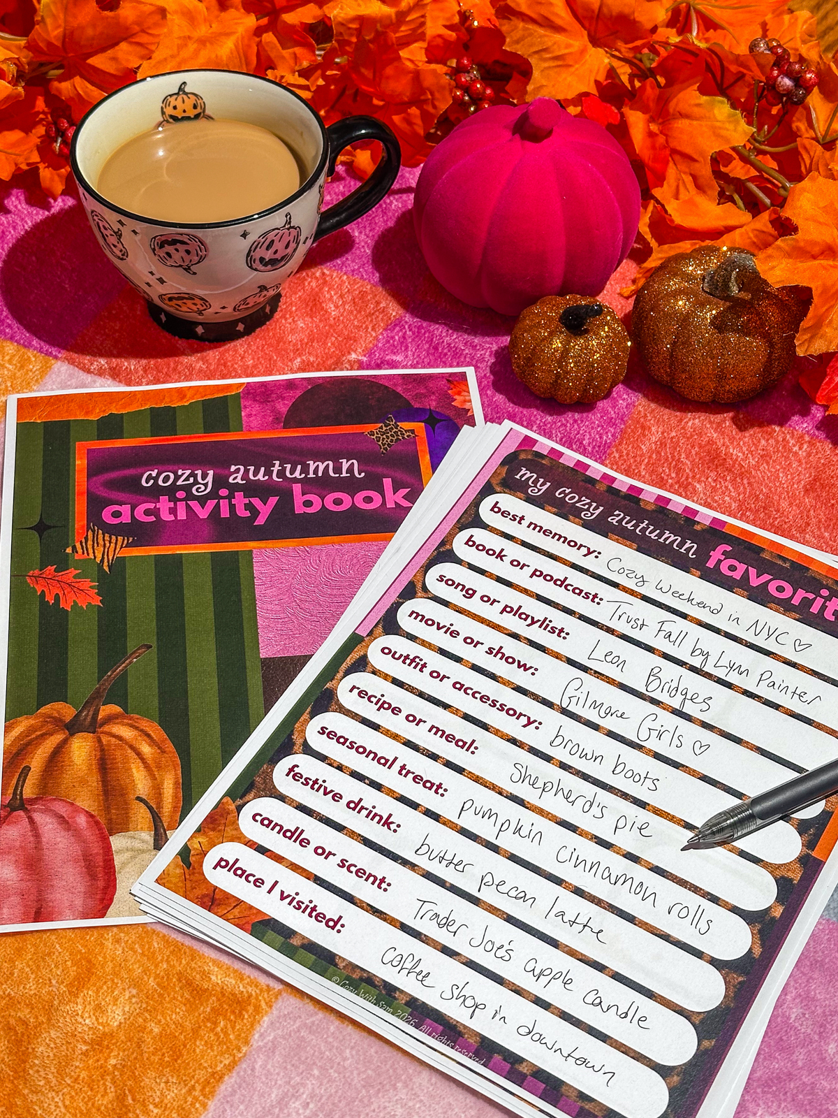 Cozy Autumn Activity Book | Printable Fall Bucket List & Activity Journal (Digital Download)