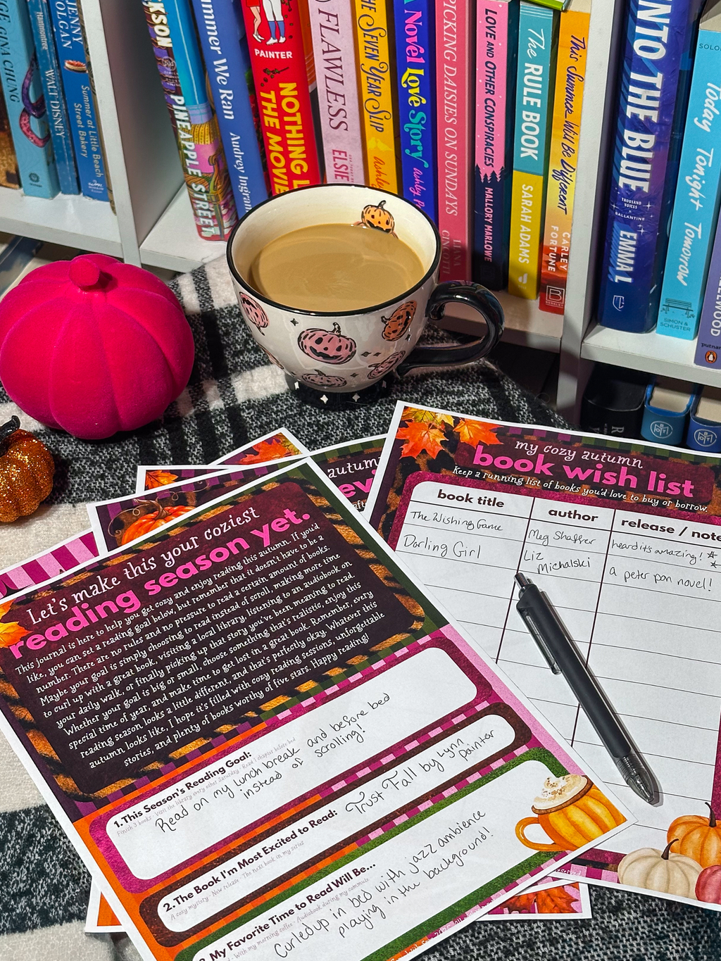 Cozy Autumn Reading Journal | Printable Fall Reading Tracker (Digital Download)