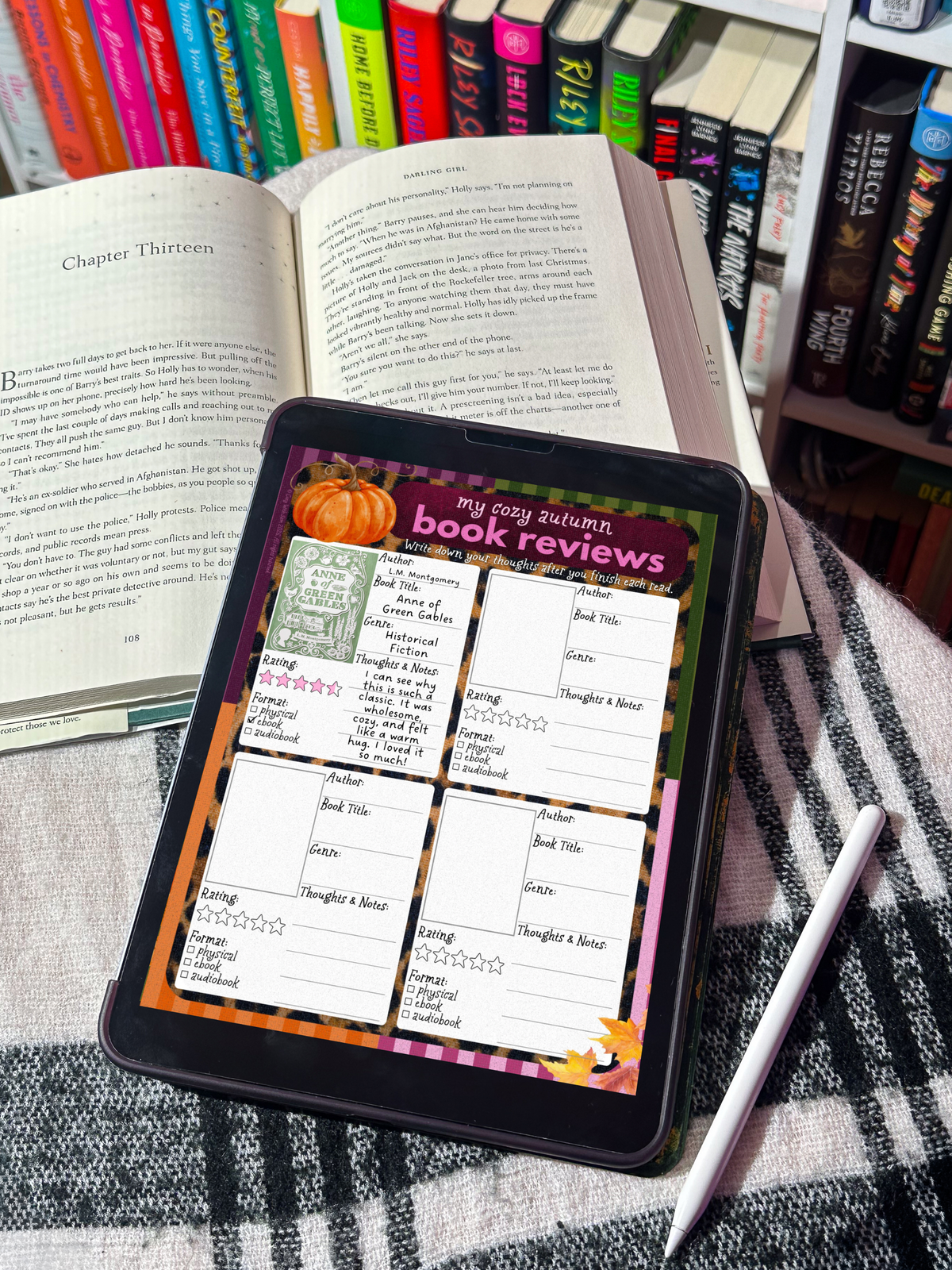 Cozy Autumn Reading Journal | Printable Fall Reading Tracker (Digital Download)